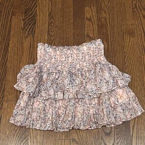 Chic Floral Ruffle Mini Skirt
